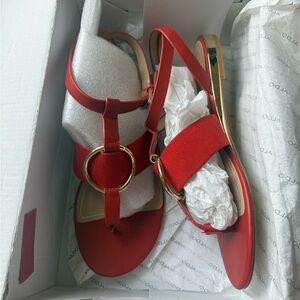 ALDO Orange Women's Ring-Detail Flat Sandals